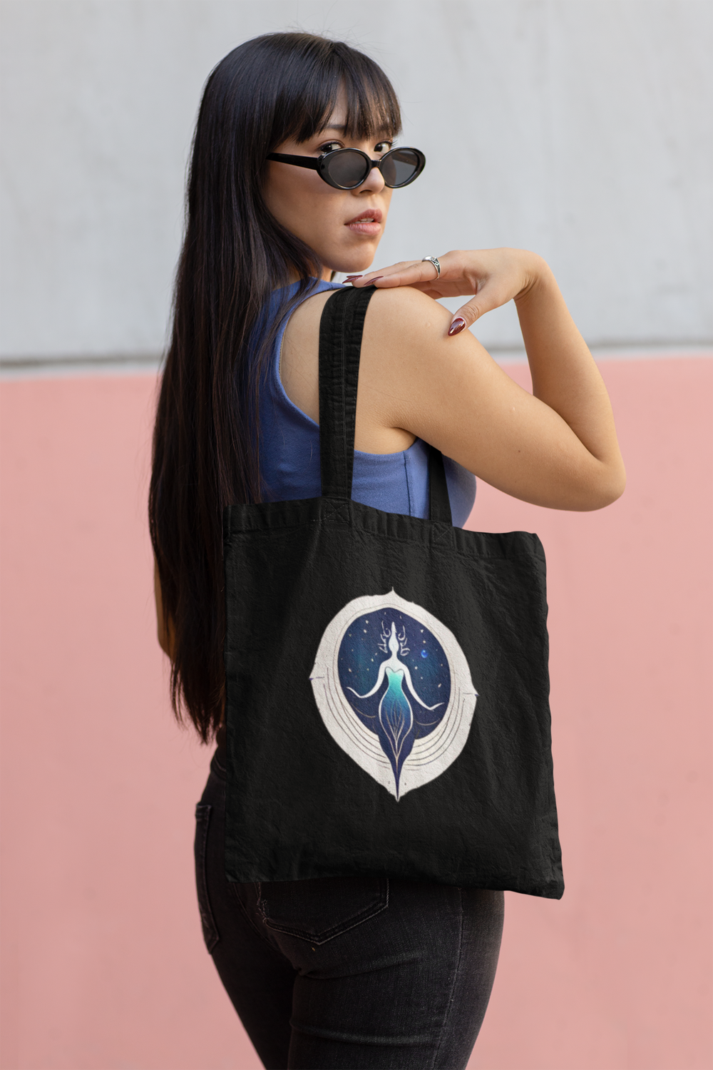 Cosmic Goddess Tote Bag | Nature-Inspired, Celestial Elegance